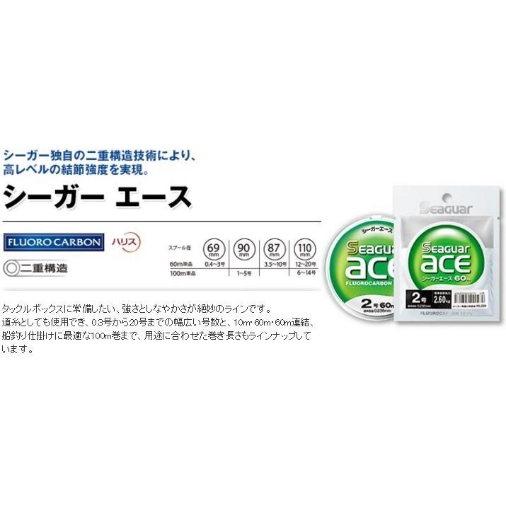 クレハ/KUREHA シーガー エース 60m 1.2,1.5,1.75,2,2.5,3号 5,6,7,8