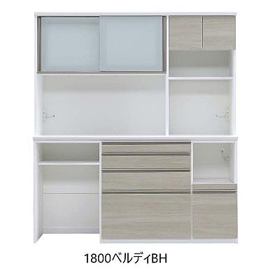 松田家具 国産大川製 1800レンジボード ベルディ 前板：アーバン