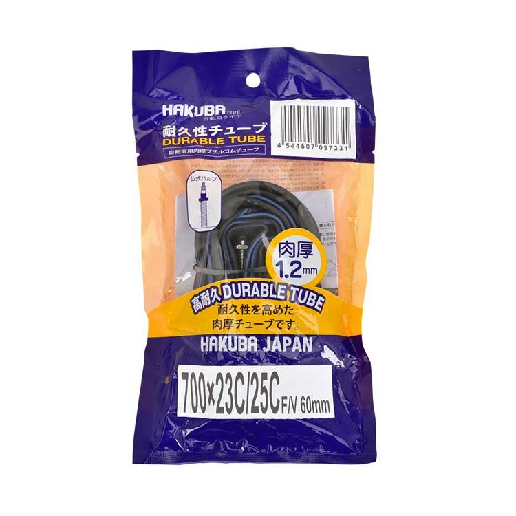 自転車 チューブ 1.2mm 700×23C 700×25C HAKUBA TIRE ハクバタイヤ