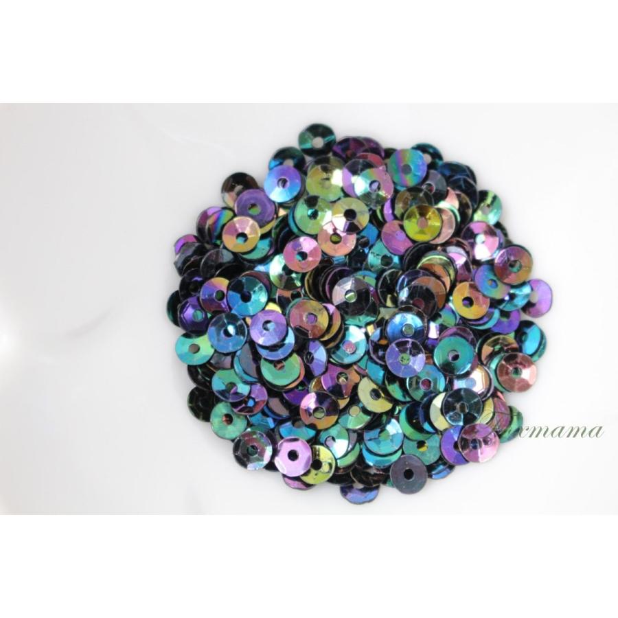 スパンコール 約520枚(約2g) 亀甲 4mm オーロラ 黒 (SKK04ABKSA00