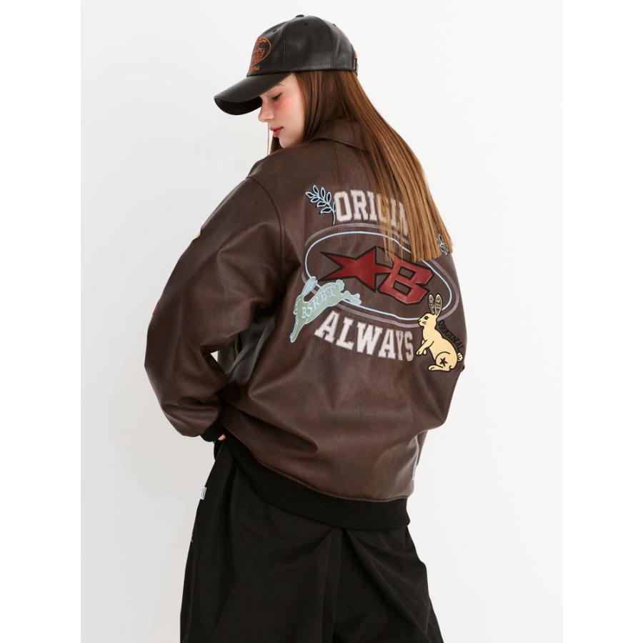 BSRABBIT TRIPPY RB ＆ STAR B VARSITY JACKET ジャケット スタジャン