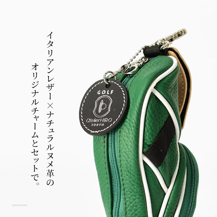 ゴルフボールケース 本革 ゴルフ コンペ 景品 メンズ レザーポーチ
