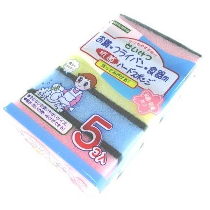 抗菌ハードスポンジ5個入 フライパン・ホーロー用 研磨剤入 : メニカ