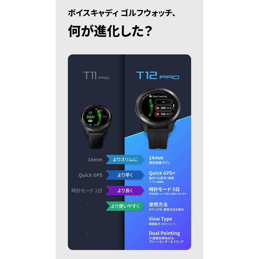 VOICE CADDIE（ボイスキャディ） T12 プロ 腕時計型GPSキャディー（GPS
