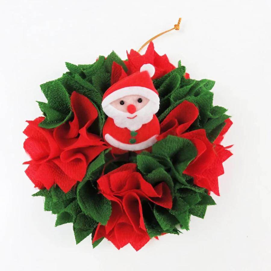 クリスマスちりめんリースキット 手作り 布リース : てづくり 手芸
