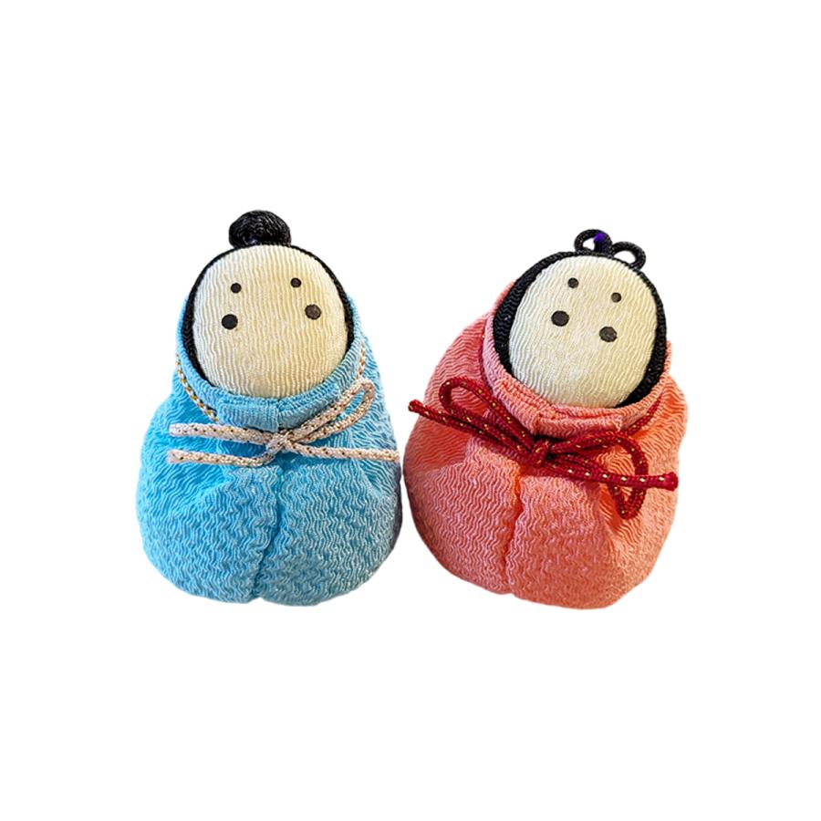 ちりめん細工 ひな祭り ほのぼのお雛様とお内裏様（お手玉）2個セット