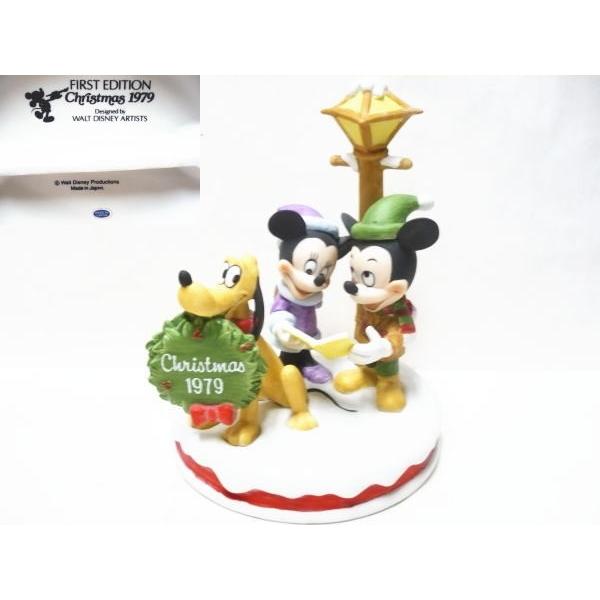クリスマス 1979年 ミッキー&ミニー w/プルート ビスクフィギュアリン