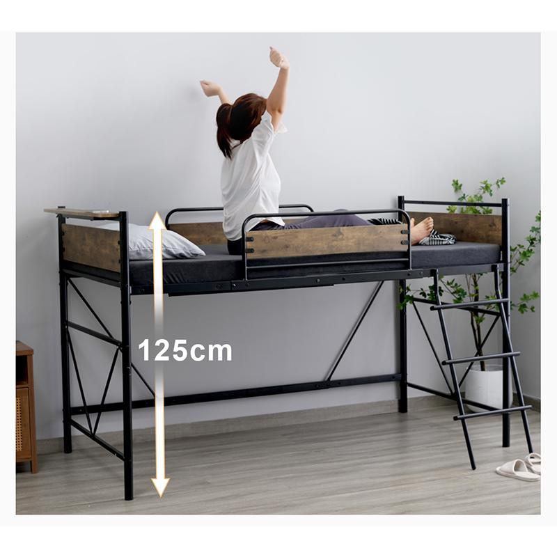 ロフトベッド ロータイプ 耐荷重150kg 高さ125cm 大人用 パイプベッド