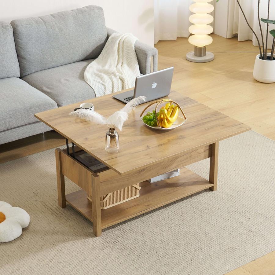 全品5%OFFクーポン利用可能】昇降式テーブル 収納付き 幅100 高さ調節