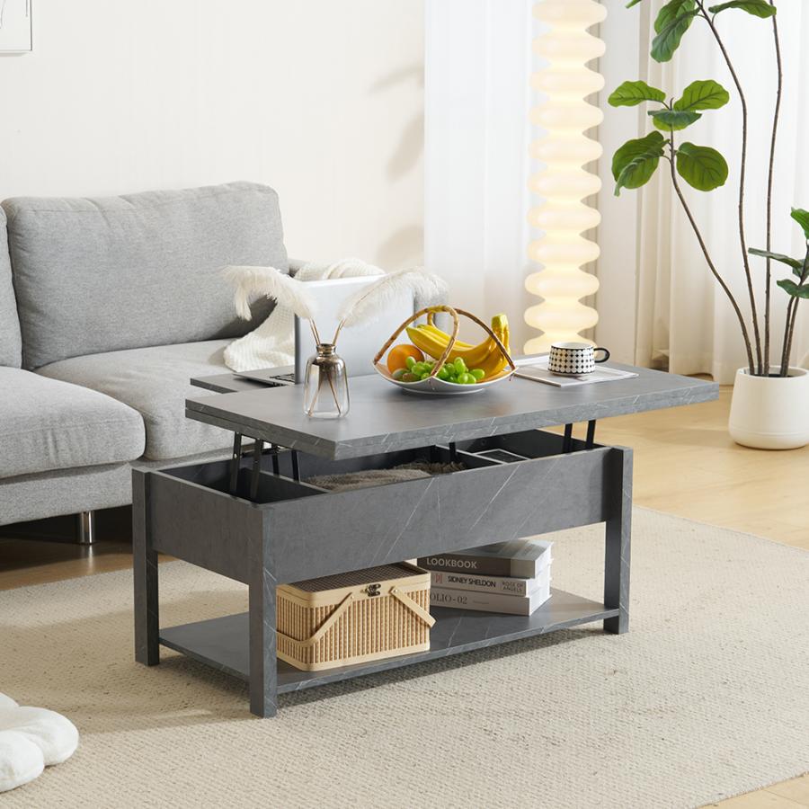 全品5%OFFクーポン利用可能】昇降式テーブル 収納付き 幅100 高さ調節