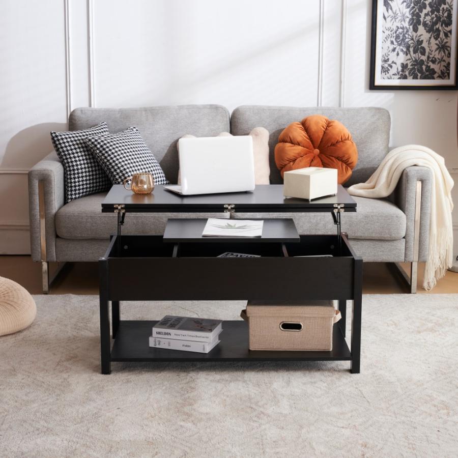 全品5%OFFクーポン利用可能】昇降式テーブル 収納付き 幅100 高さ調節