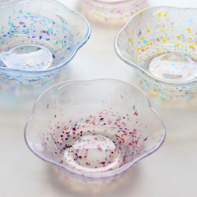 TOMICRAFT 江戸硝子 うきよ 花ボウル(和食器 ボウル 花 ガラス 花型