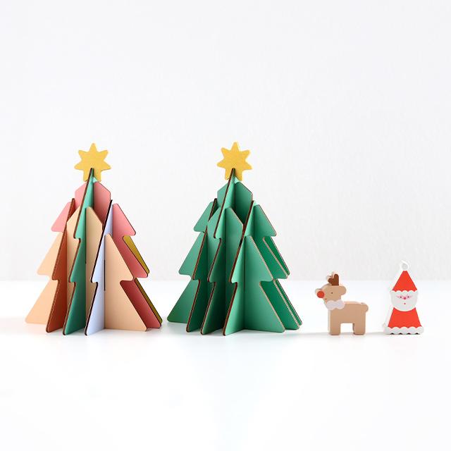 F.O.TOY BOX クリスマス 木製組み立てカラフルツリー＆積み木オブジェ