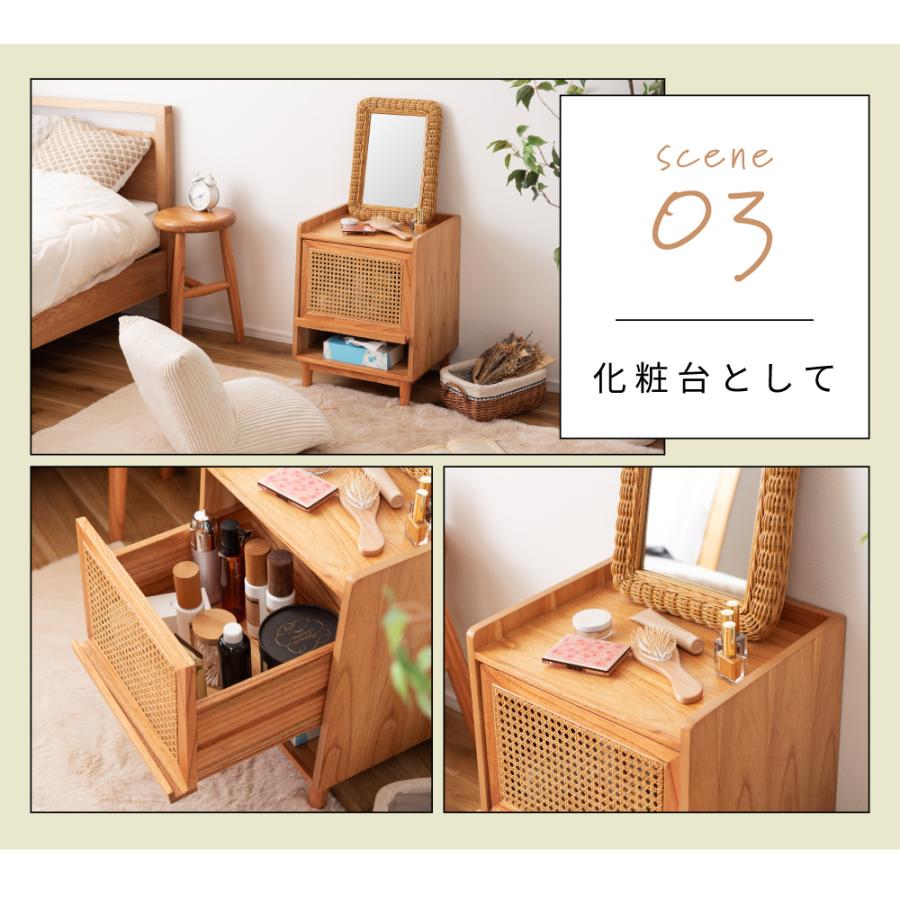 東谷 サイドテーブル 引き出し 幅40 奥行38 完成品 ナイトテーブル