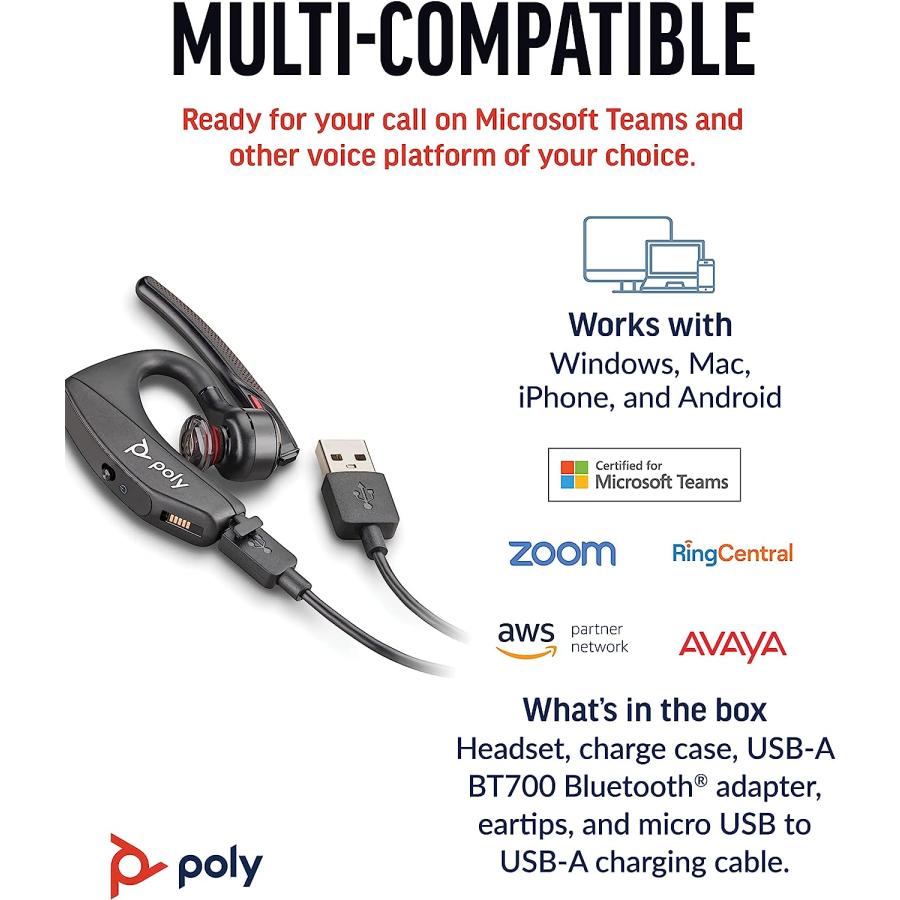 Voyager Poly 5200 UC Bluetooth PC接続用 BT700ドングル 専用充電