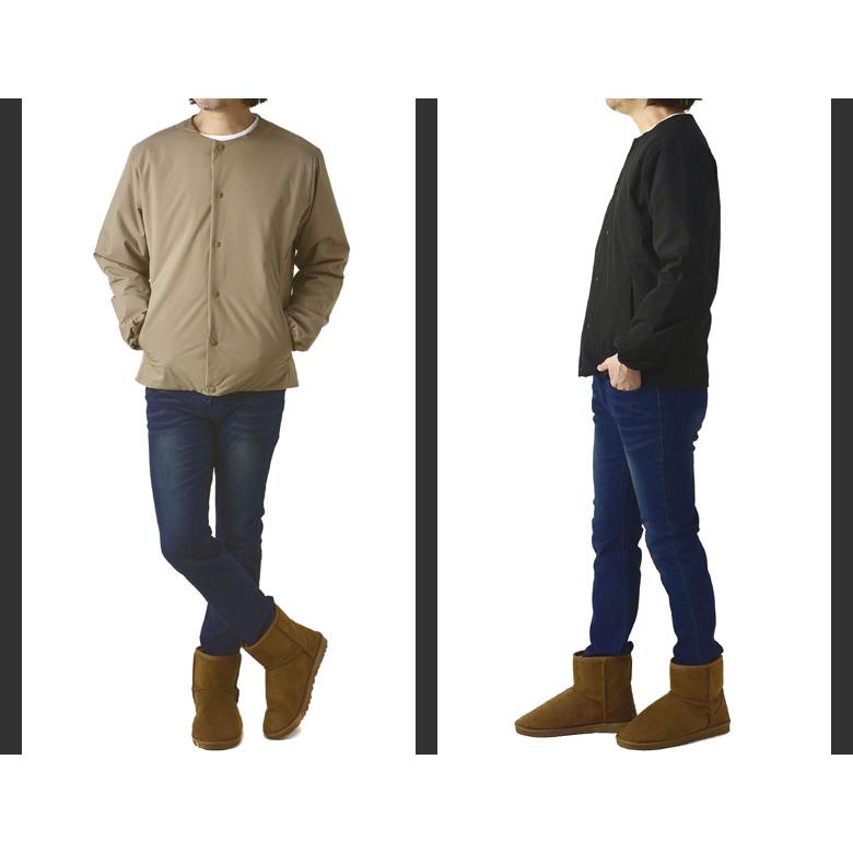 FLAG ON CREW ノーカラー中綿ジャケット メンズ 衿なしアウター