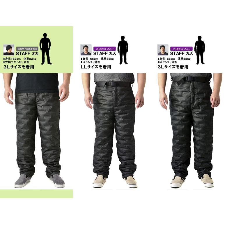 FLAG ON CREW ファイバーダウンパンツ メンズ 中わた防寒パンツ