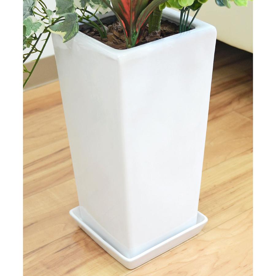 人工観葉植物 寄せ植え(フィカス・ウンベラータ) 陶器鉢 フェイク