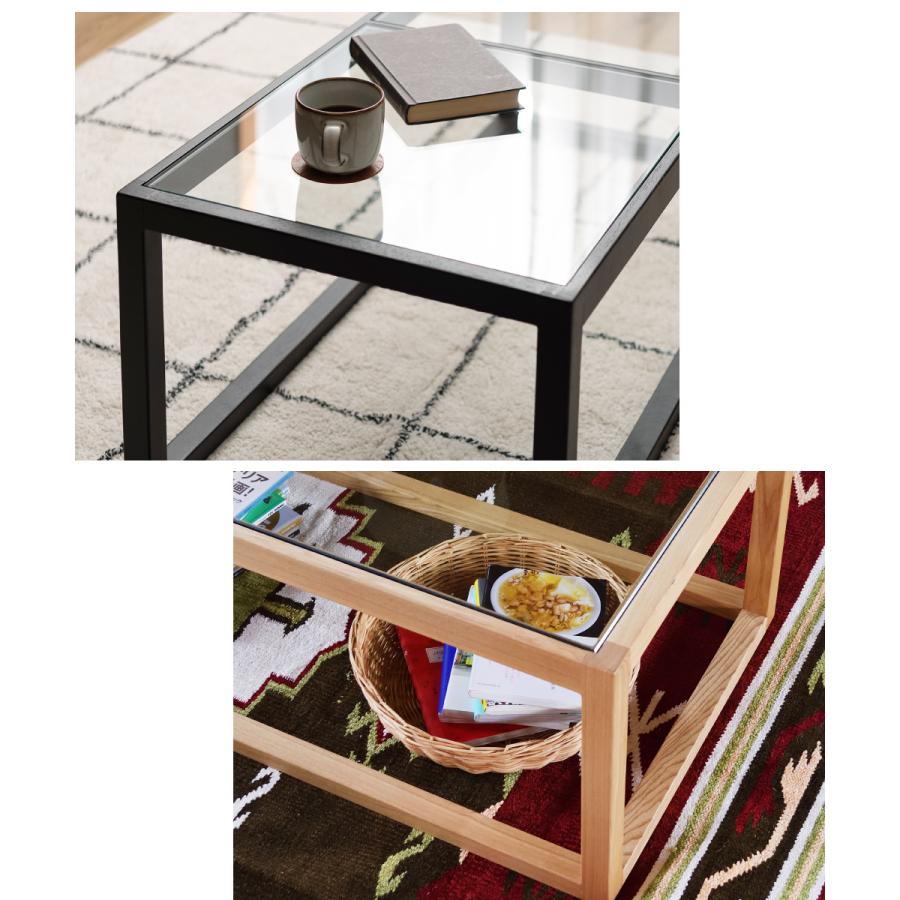 東谷 センターテーブル 幅110cm 木製 ガラステーブル 長方形 シンプル