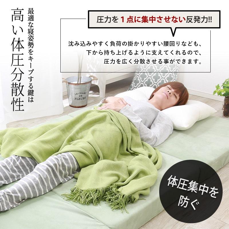 MINT 高反発 マットレス ダブル 三つ折り 3つ折り 折りたたみ 硬め 厚