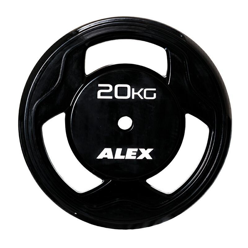 ALEX社製 BPRラバープレート 20kg BPR-20 Φ28mmバーベルプレート