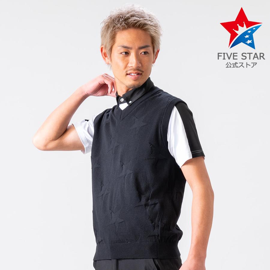 FIVE STAR ベスト ゴルフ メンズ 春 ニットベスト ストレッチ ゴルフ