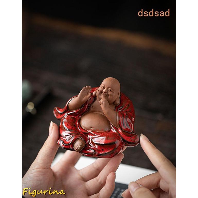 七福神の置物 布袋様 小型（言わない・聞かない・見ない）セット 陶器