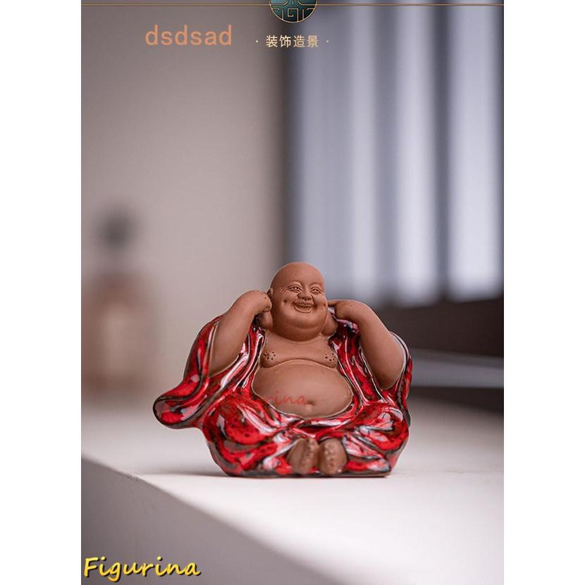 七福神の置物 布袋様 小型（言わない・聞かない・見ない）セット 陶器