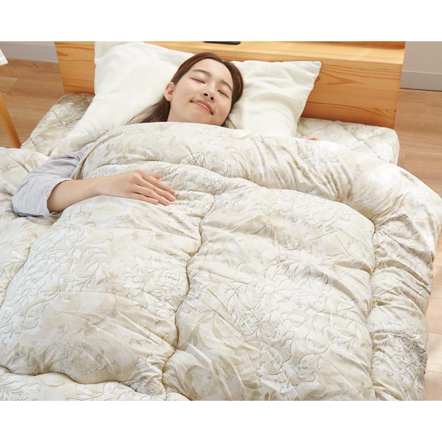 羊毛 掛け布団 シングル ウール50% 羊毛混 備長炭入り テイジン 抗菌