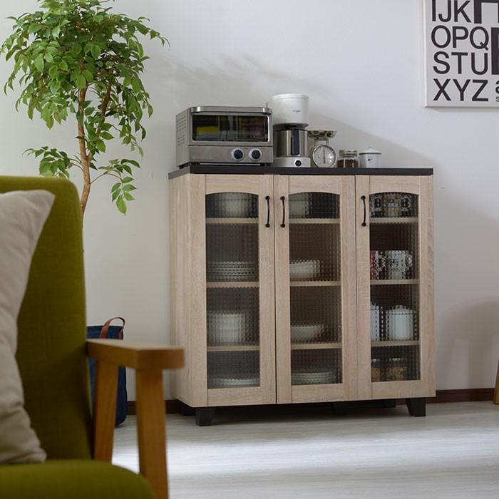 ワイエムワールド 食器棚 おしゃれ 収納 北欧 ロータイプ スリム