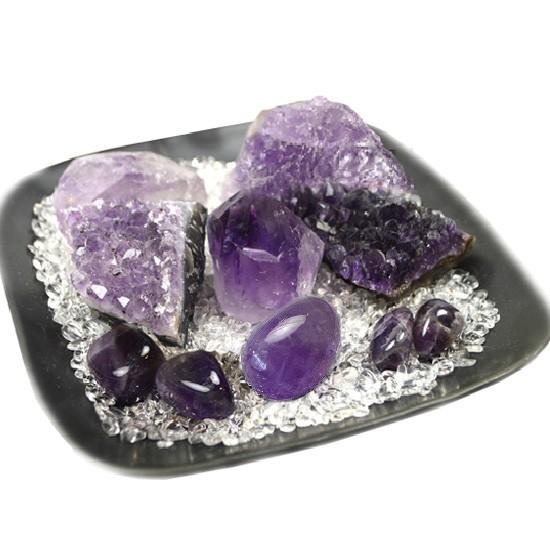 送料無料)NO-20☆アメジスト浄化12点セット☆ウルグアイ産紫水晶