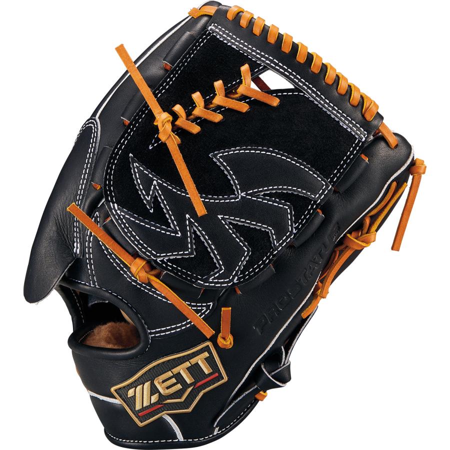 ZETT PROSTATUS 軟式グローブ 黒/青/オレンジ プロステイタス ゼット