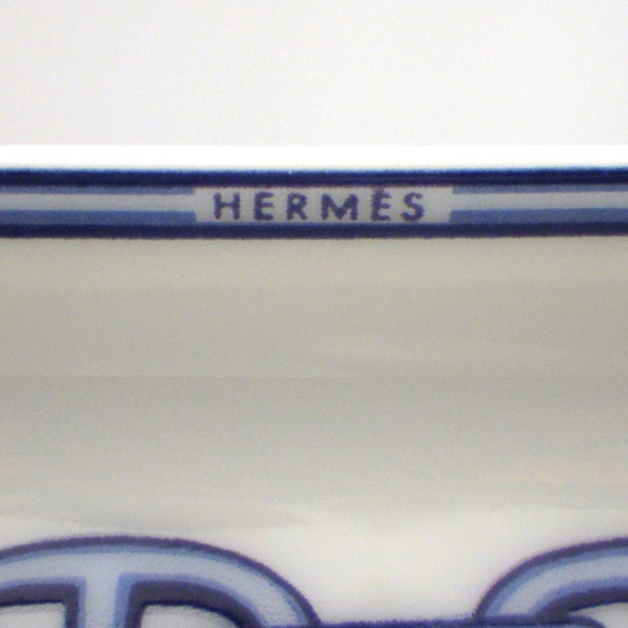HERMES（エルメス） シェーヌダンクル ブルー スクエアプレート 箱付き