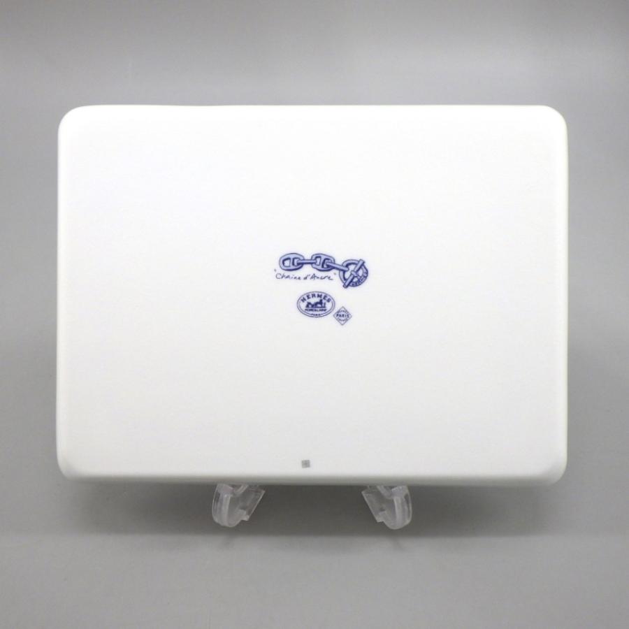 HERMES（エルメス） シェーヌダンクル ブルー スクエアプレート 箱付き