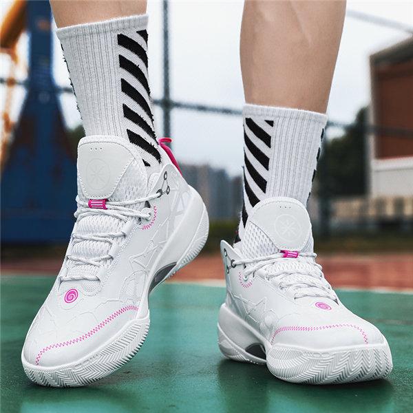 バスケットボールシューズ メンズ パンチング加工 配色切替え 虹色