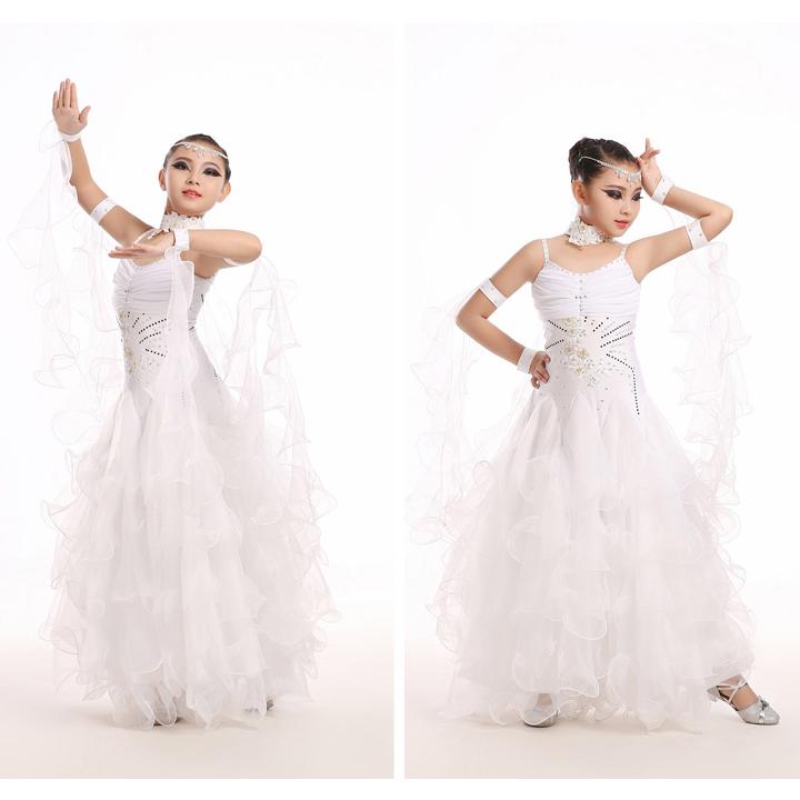 キッズ用 スタンダードドレス 社交ダンスドレス ワンピース ジュニア用