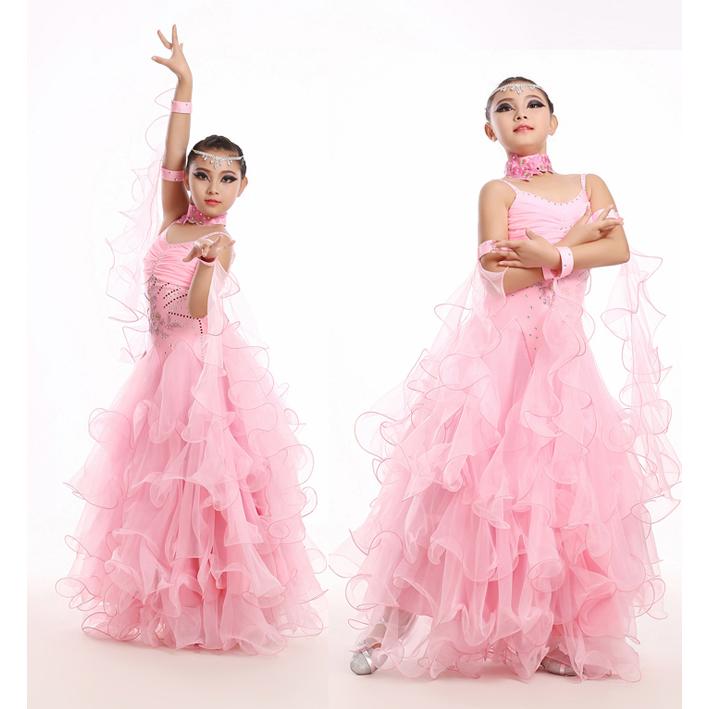 キッズ用 スタンダードドレス 社交ダンスドレス ワンピース ジュニア用