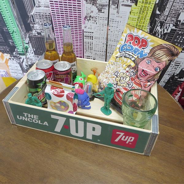 7UP セブンアップ 木箱 収納ボックス ウッドクレート PEPSI アメリカン