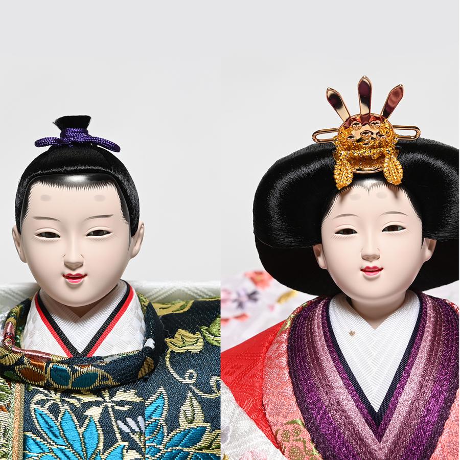 雛人形】【七段飾】七段飾万葉雛緋毛氈段：九番親王三五十三人揃伏見屋