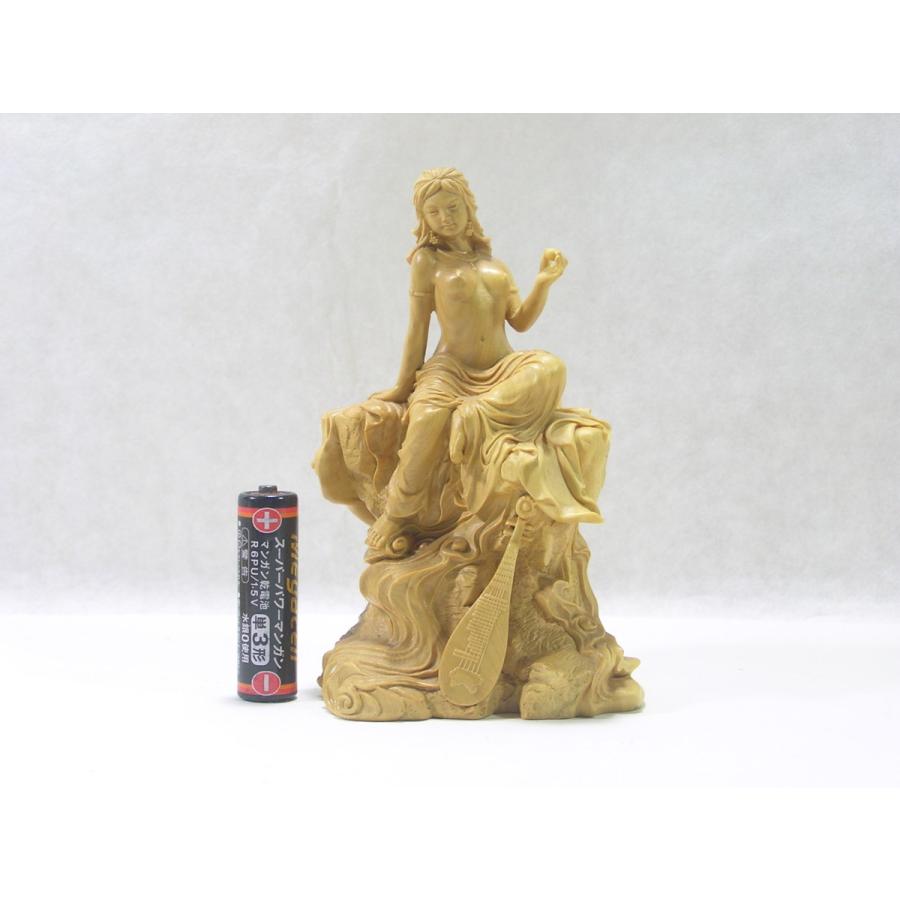 仏像 裸弁財天坐像（はだかべんざいてんざぞう）柘彫 : 風水天珠堂