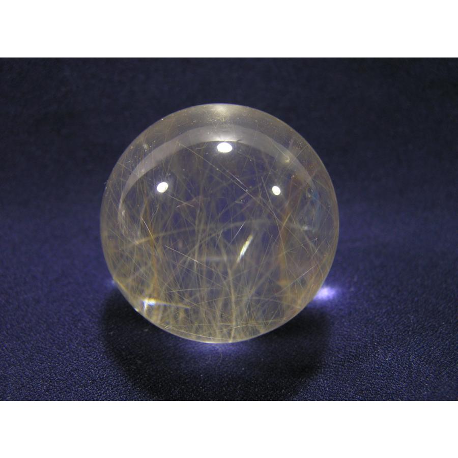 ルチルクォーツ（針水晶）原石 スフィア 丸玉 風水天珠堂 220115-8