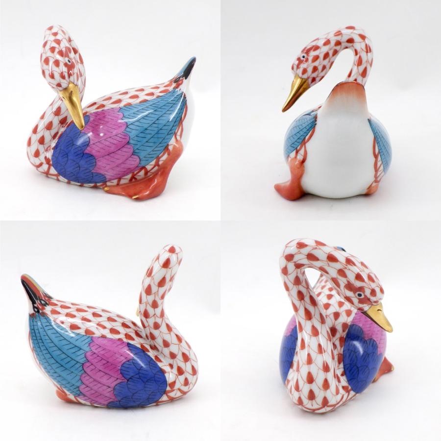 ヘレンド（HEREND） 白鳥 スワン 鴨 アヒル グリーンフィッシュネット