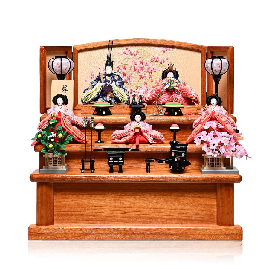 雛人形 五人飾】【雛人形】三段飾芥子親王豆官女：紗菜雛：華芳作
