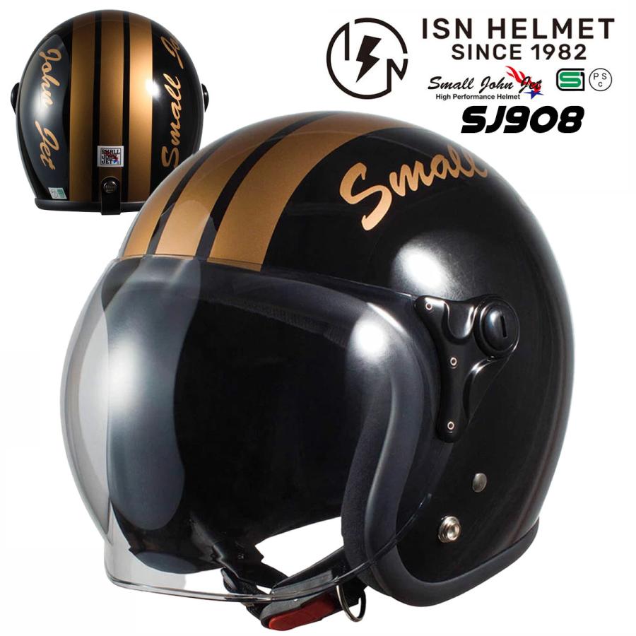 ヘルメット バイク ジェットヘルメット SJ908 スモジョン ライン柄