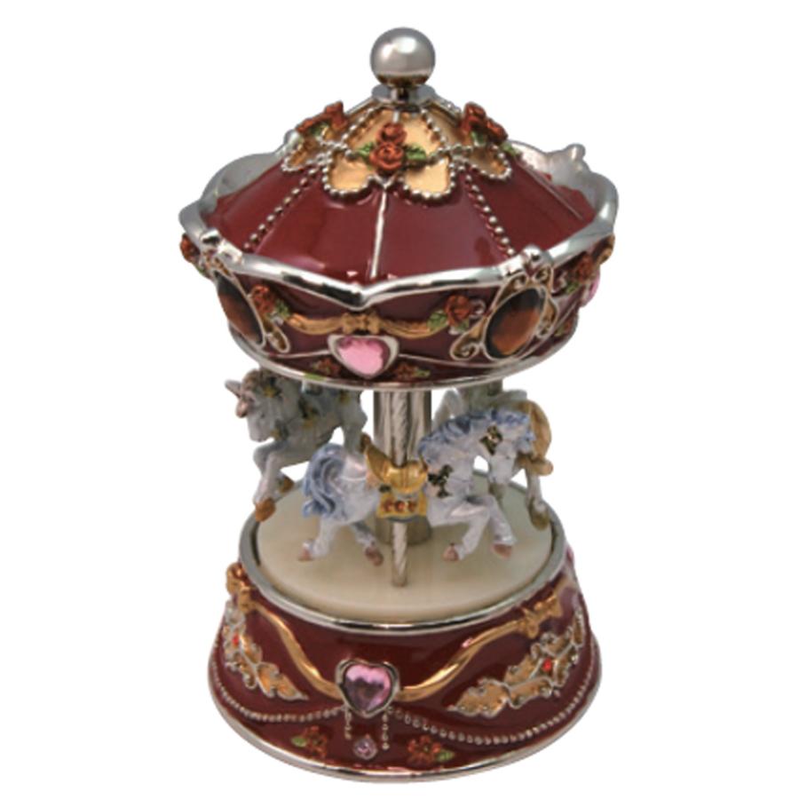 ピューターオルゴール メリーゴーランド 24 レッド ~星に願いを