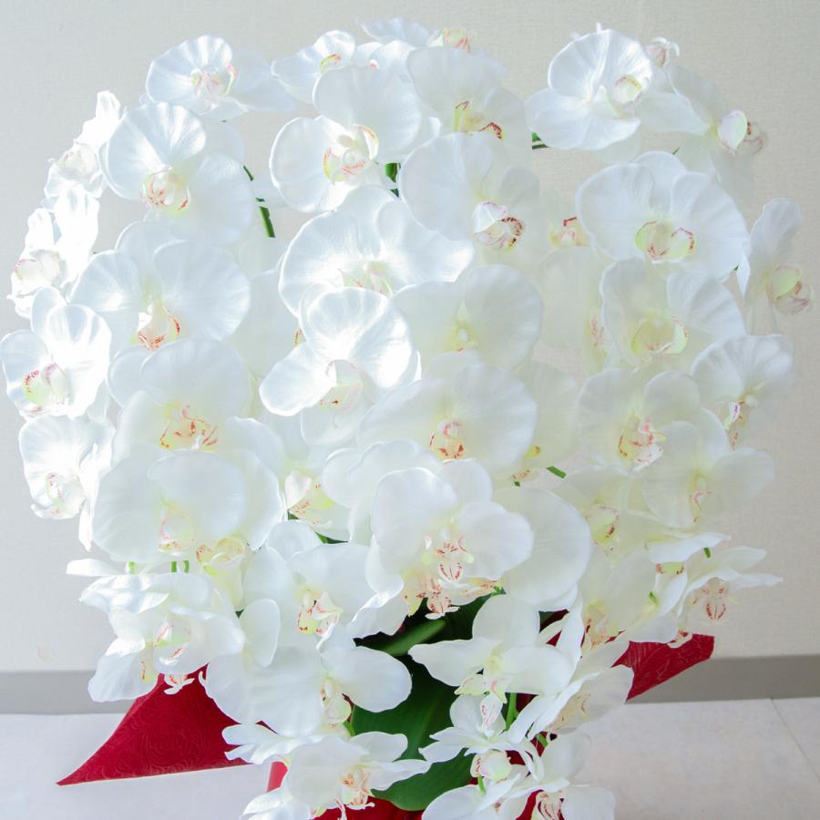 造花 胡蝶蘭/白(ホワイト)/5本立ち/赤ラッピング/お祝い花 開店 開業