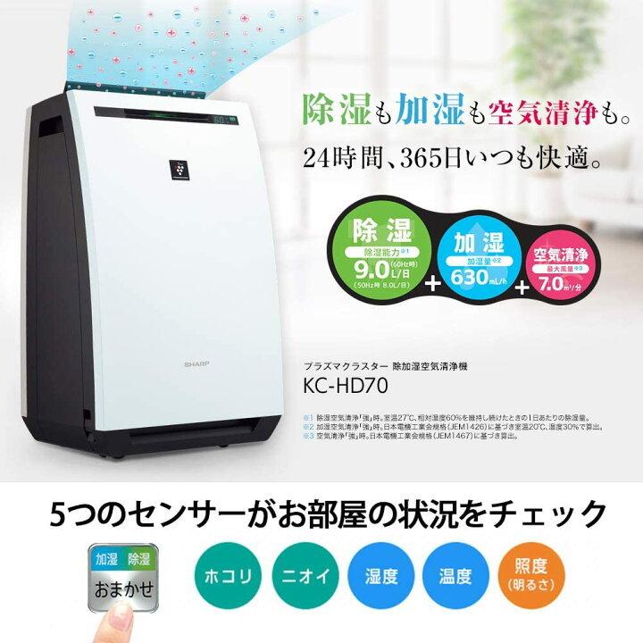 SHARP（シャープ） プラズマクラスター除加湿空気清浄機 KC-HD70-W