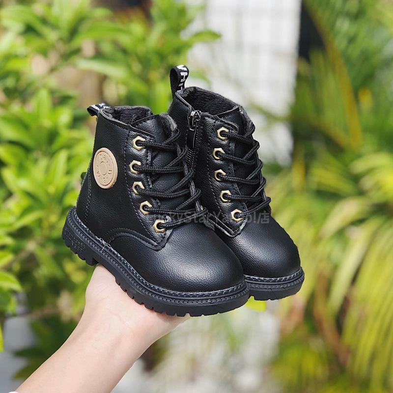 ショートブーツ 子供用 キッズブーツ 13cm〜21.5cm 編み上げ 裏起毛