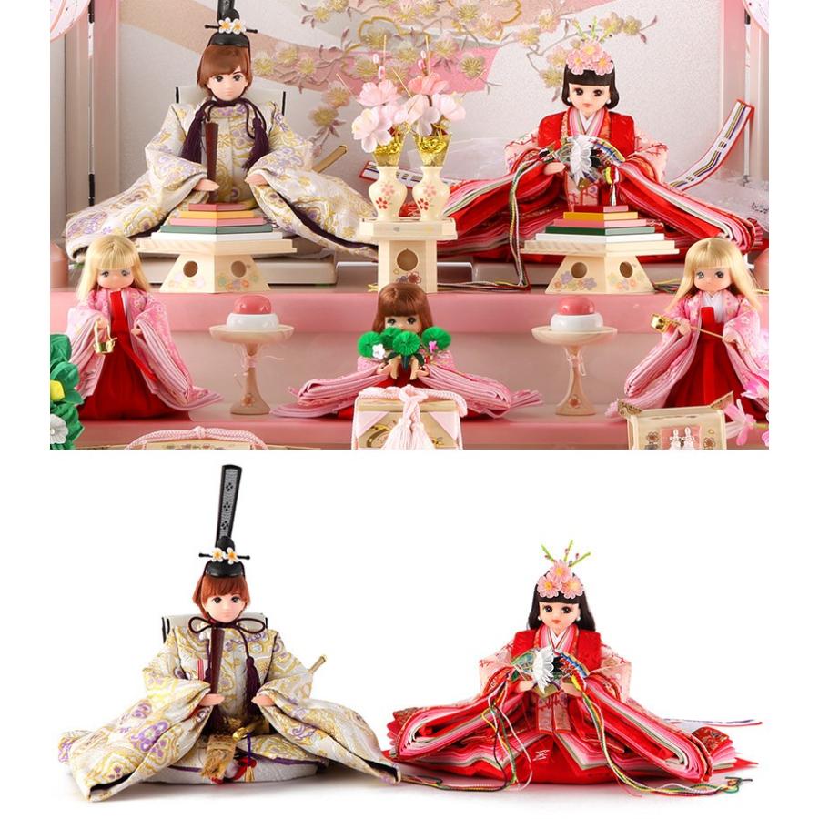 久月 雛人形 飾り方 収納飾り 三段 シリアル付 【リカちゃん】【久月