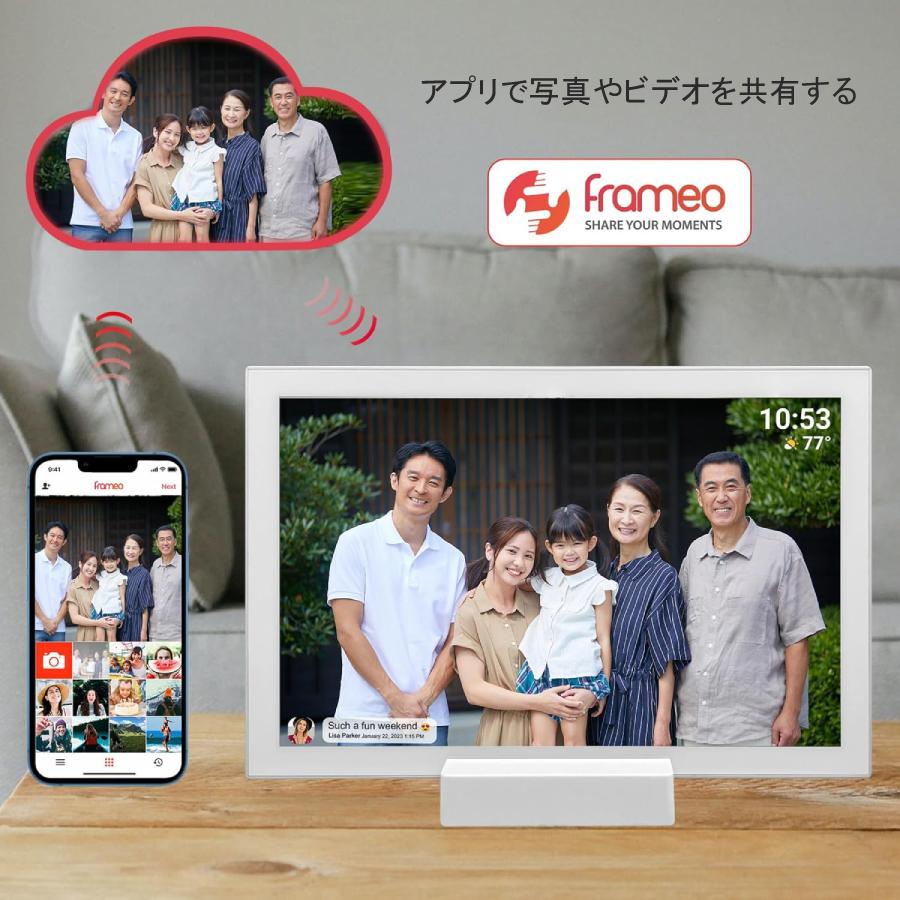 再入荷【充電式】デジタルフォトフレーム wifi 10.1インチ 32GB IPS